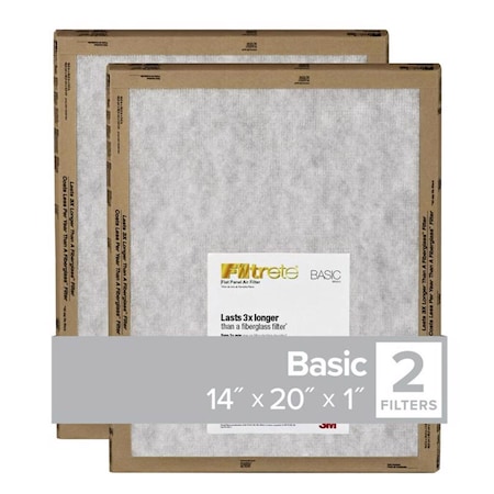 Filtrete Filtrete 14 in. W X 20 in. H X 1 in. D Synthetic 1 MERV Flat Panel Filter 2 pk FPL05-2PK-24